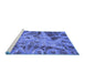 Sideview of Machine Washable Persian Blue Bohemian Rug, wshabs2325blu