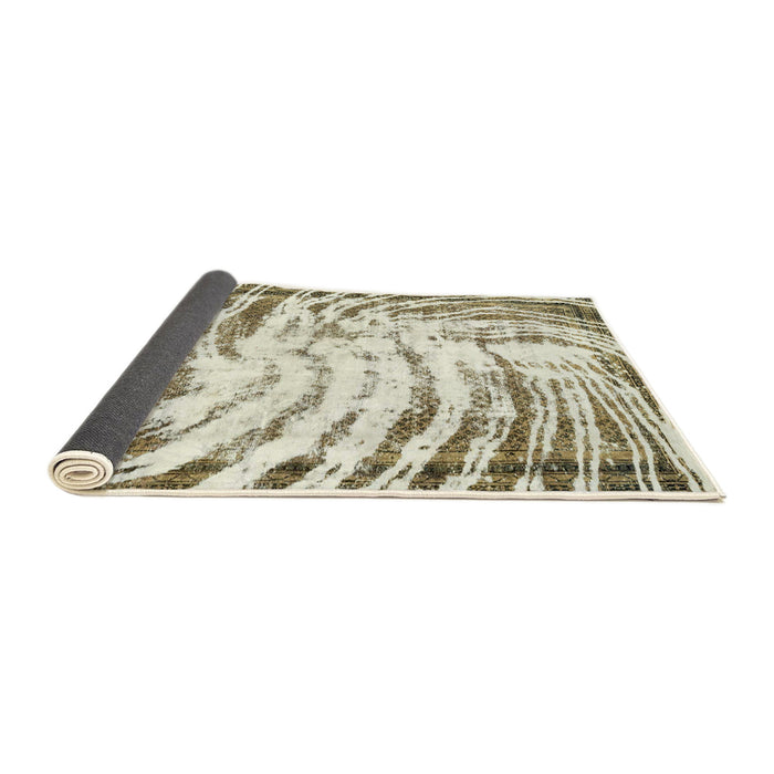 Sideview of Abstract Tan Brown Gold Modern Rug, abs2326