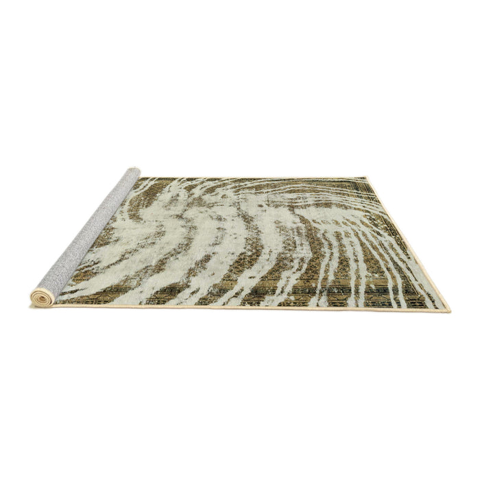 Sideview of Machine Washable Abstract Tan Brown Gold Rug, wshabs2326