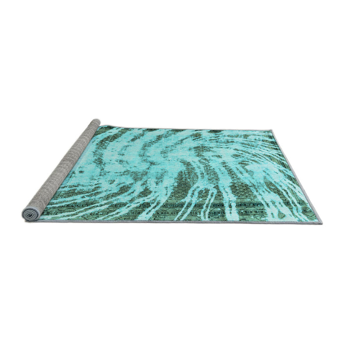 Sideview of Machine Washable Abstract Light Blue Modern Rug, wshabs2326lblu