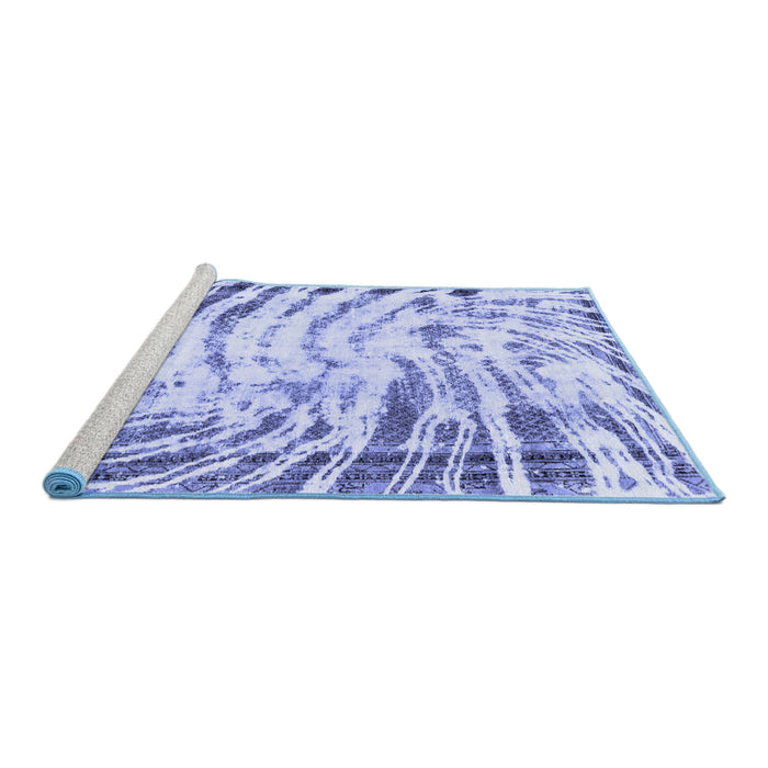 Sideview of Machine Washable Abstract Blue Modern Rug, wshabs2326blu