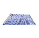 Sideview of Machine Washable Abstract Blue Modern Rug, wshabs2326blu