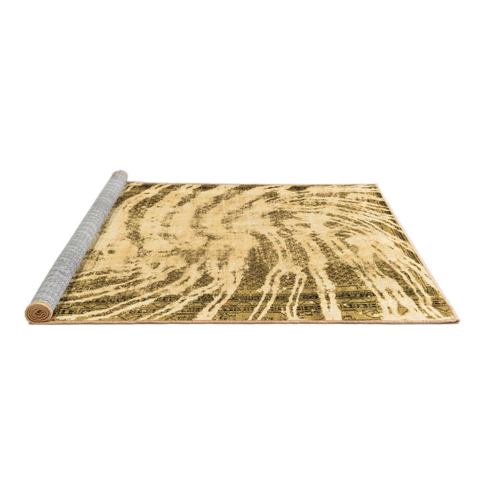 Sideview of Machine Washable Abstract Brown Modern Rug, wshabs2326brn