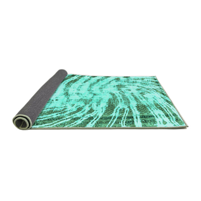 Sideview of Abstract Turquoise Modern Rug, abs2326turq