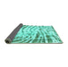 Sideview of Abstract Turquoise Modern Rug, abs2326turq