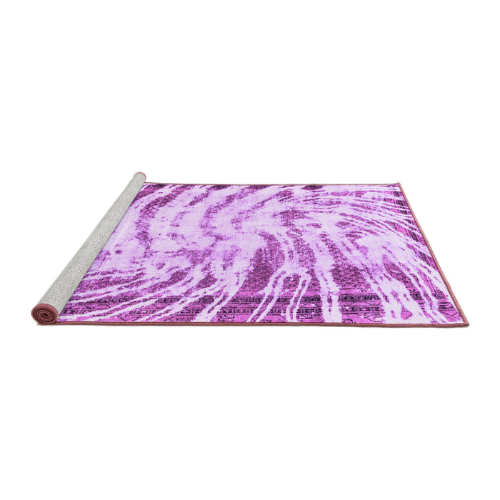 Sideview of Machine Washable Abstract Purple Modern Area Rugs, wshabs2326pur