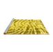 Sideview of Machine Washable Abstract Yellow Modern Rug, wshabs2326yw