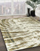 Abstract Tan Brown Gold Modern Rug in Family Room, abs2326