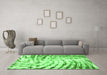 Machine Washable Abstract Green Modern Area Rugs in a Living Room,, wshabs2326grn