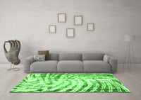 Machine Washable Abstract Green Modern Rug, wshabs2326grn