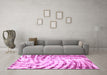 Machine Washable Abstract Pink Modern Rug in a Living Room, wshabs2326pnk