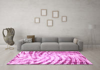 Machine Washable Abstract Pink Modern Rug, wshabs2326pnk