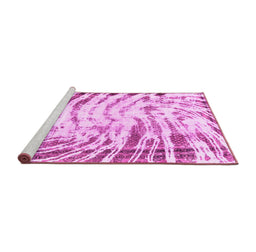Sideview of Machine Washable Abstract Pink Modern Rug, wshabs2326pnk