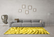 Machine Washable Abstract Yellow Modern Rug in a Living Room, wshabs2326yw