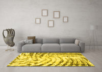 Machine Washable Abstract Yellow Modern Rug, wshabs2326yw