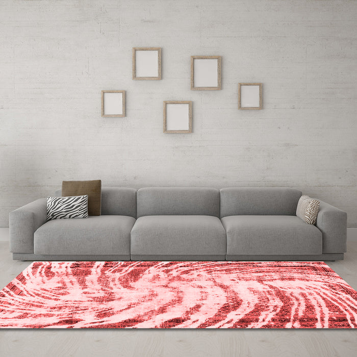 Modern Red Washable Rugs