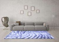 Machine Washable Abstract Blue Modern Rug, wshabs2326blu