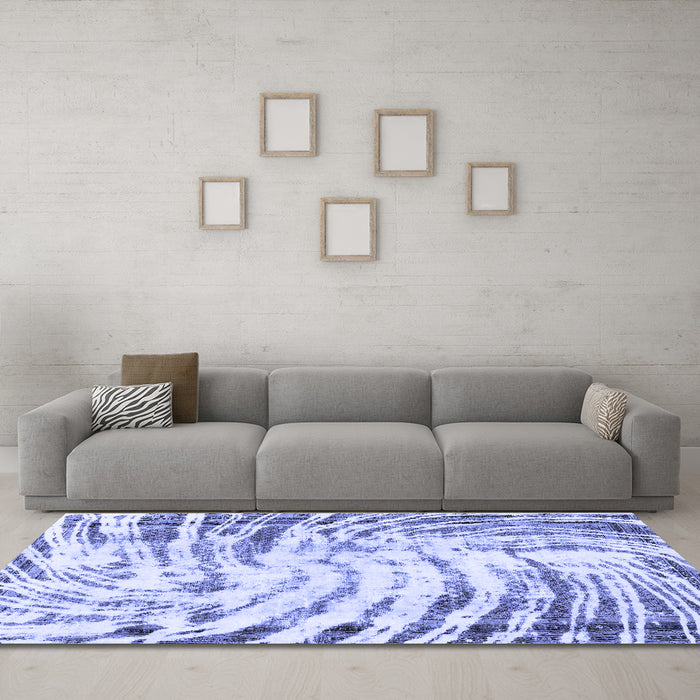Machine Washable Abstract Blue Modern Rug in a Living Room, wshabs2326blu