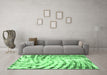 Machine Washable Abstract Emerald Green Modern Area Rugs in a Living Room,, wshabs2326emgrn