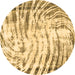 Round Abstract Brown Modern Rug, abs2326brn