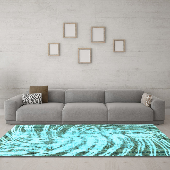 Machine Washable Abstract Light Blue Modern Rug in a Living Room, wshabs2326lblu