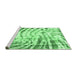 Sideview of Machine Washable Abstract Emerald Green Modern Area Rugs, wshabs2326emgrn