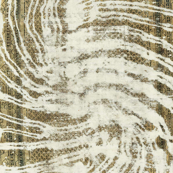 Machine Washable Abstract Tan Brown Gold Rug, wshabs2326