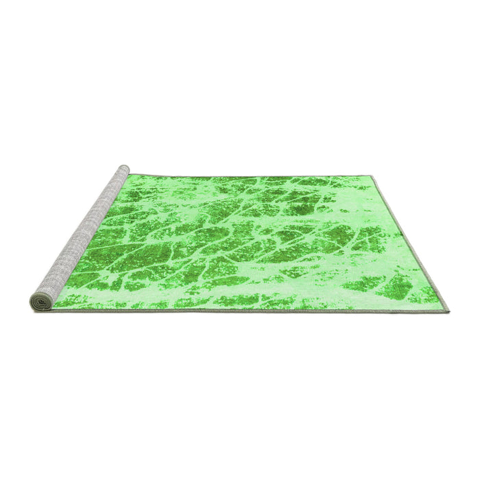 Sideview of Machine Washable Abstract Green Modern Area Rugs, wshabs2327grn