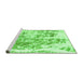 Sideview of Machine Washable Abstract Green Modern Area Rugs, wshabs2327grn