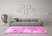 Machine Washable Abstract Pink Modern Rug in a Living Room, wshabs2327pnk