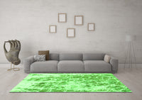 Machine Washable Abstract Green Modern Rug, wshabs2327grn