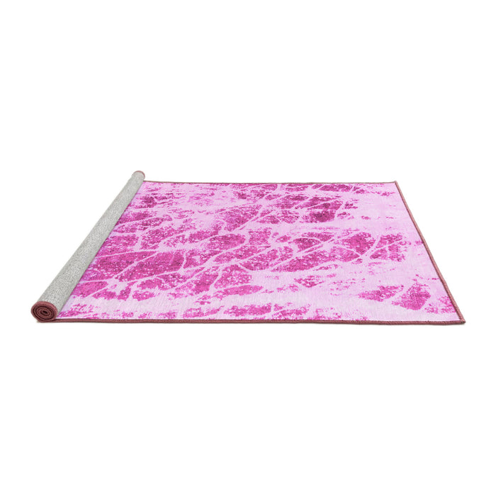 Sideview of Machine Washable Abstract Pink Modern Rug, wshabs2327pnk