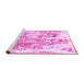 Sideview of Machine Washable Abstract Pink Modern Rug, wshabs2327pnk