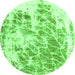 Round Abstract Green Modern Rug, abs2327grn