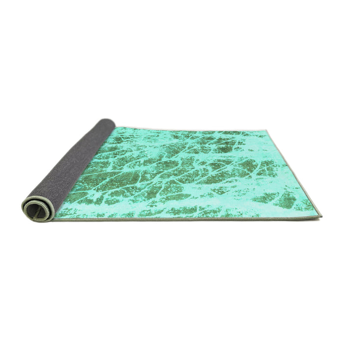 Sideview of Abstract Turquoise Modern Rug, abs2327turq