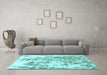 Machine Washable Abstract Light Blue Modern Rug in a Living Room, wshabs2327lblu