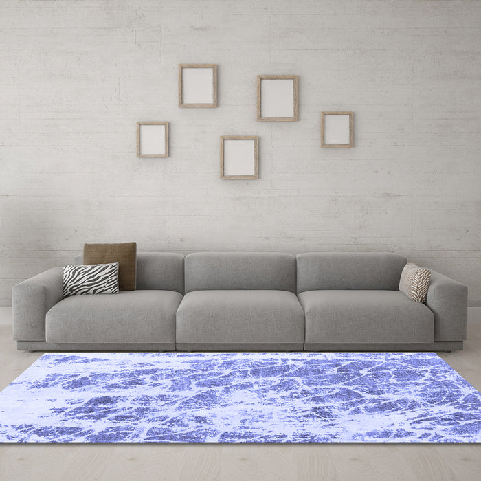 Machine Washable Abstract Blue Modern Rug in a Living Room, wshabs2327blu