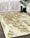 Abstract Copper Green Modern Rug in Family Room, abs2327