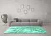 Machine Washable Abstract Turquoise Modern Area Rugs in a Living Room,, wshabs2327turq