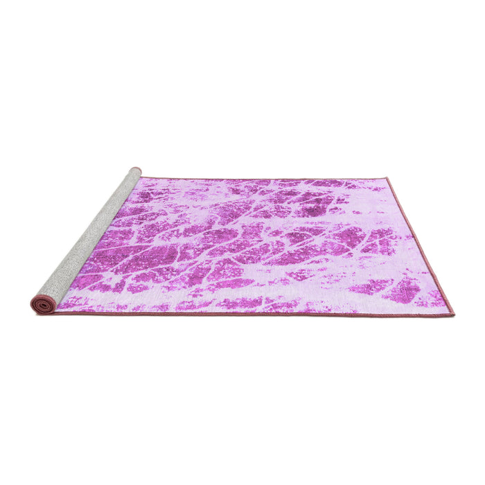 Sideview of Machine Washable Abstract Purple Modern Area Rugs, wshabs2327pur