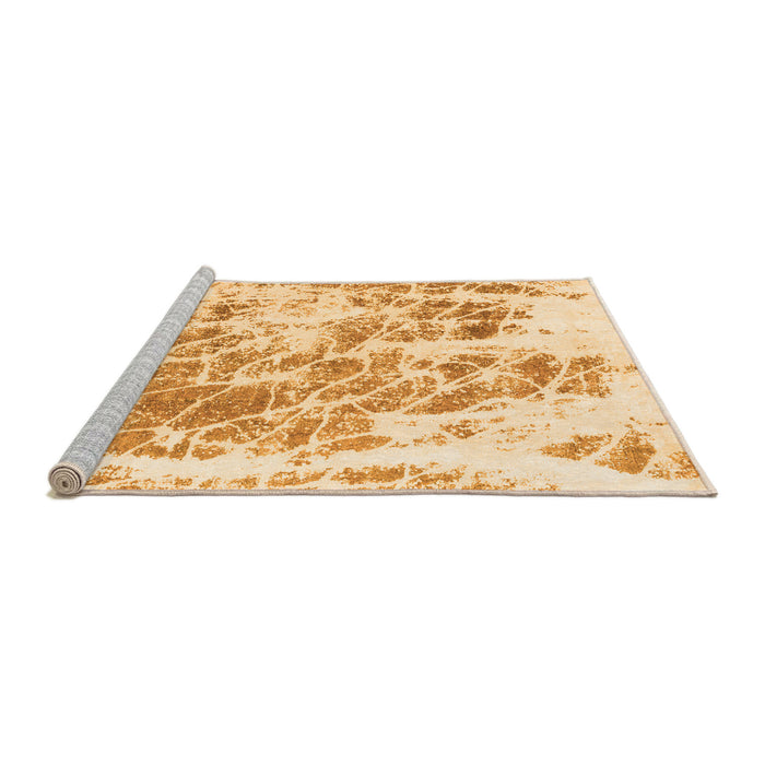 Sideview of Machine Washable Abstract Orange Modern Area Rugs, wshabs2327org