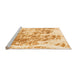 Sideview of Machine Washable Abstract Orange Modern Area Rugs, wshabs2327org