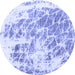 Round Abstract Blue Modern Rug, abs2327blu