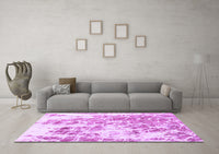 Machine Washable Abstract Purple Modern Rug, wshabs2327pur