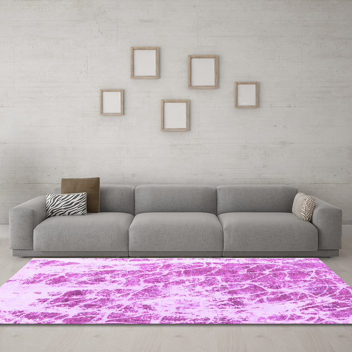 Machine Washable Abstract Purple Modern Area Rugs in a Living Room, wshabs2327pur