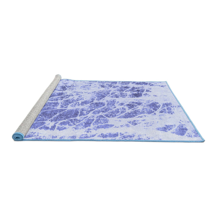 Sideview of Machine Washable Abstract Blue Modern Rug, wshabs2327blu