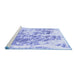 Sideview of Machine Washable Abstract Blue Modern Rug, wshabs2327blu