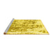 Sideview of Machine Washable Abstract Yellow Modern Rug, wshabs2327yw