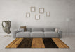 Machine Washable Abstract Brown Modern Rug in a Living Room,, wshabs2328brn