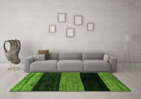 Machine Washable Abstract Green Modern Rug, wshabs2328grn